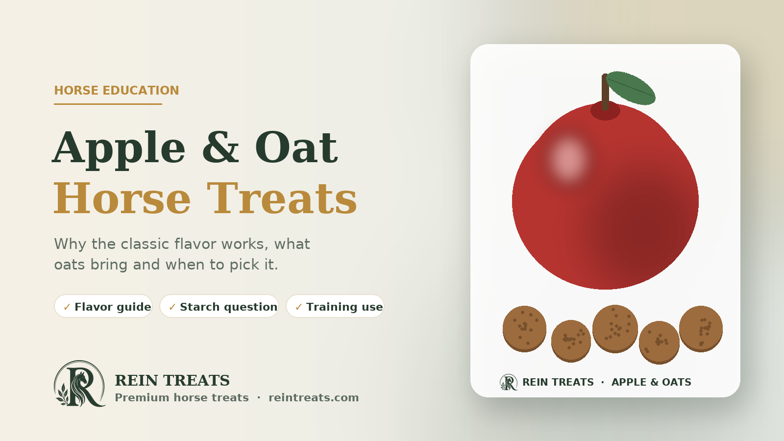 Apple and oat horse treats: why the classic flavor works, from Rein Treats