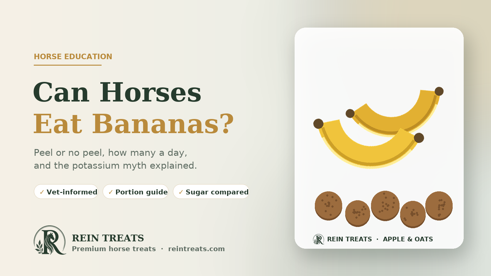 Can horses eat bananas? Peel, portions and sugar compared – Rein Treats Apple & Oats horse treats