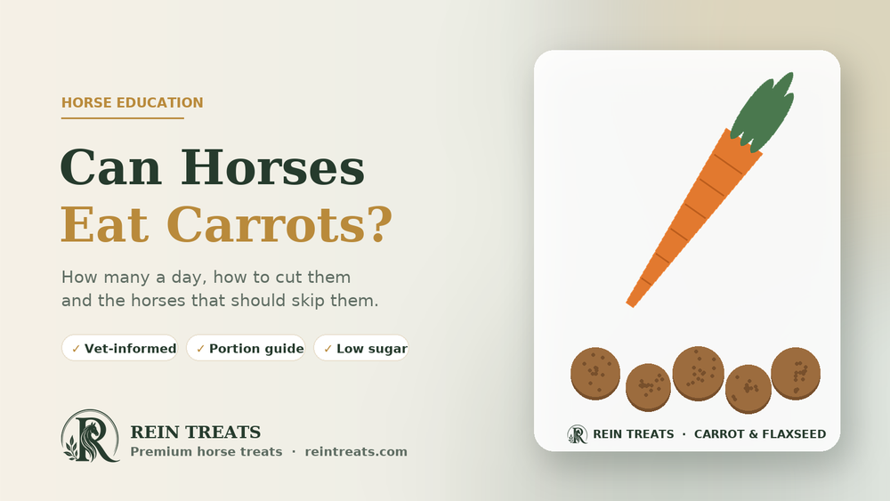 Can horses eat carrots? Portion guide and how to cut them safely – Rein Treats Carrot & Flaxseed treats