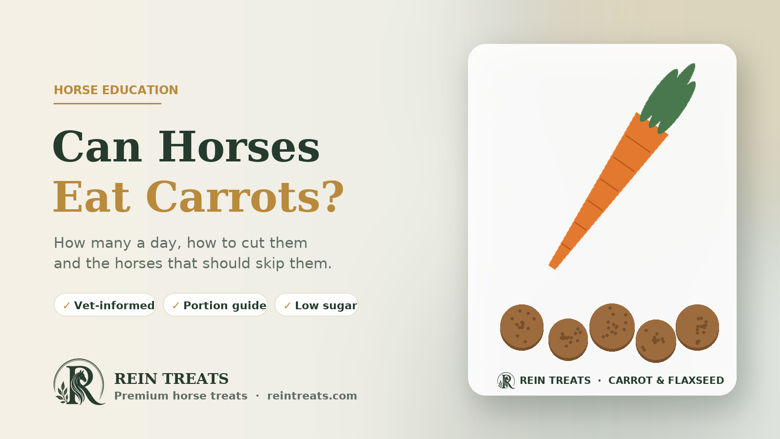 Can horses eat carrots? Portion guide and how to cut them safely – Rein Treats Carrot & Flaxseed treats