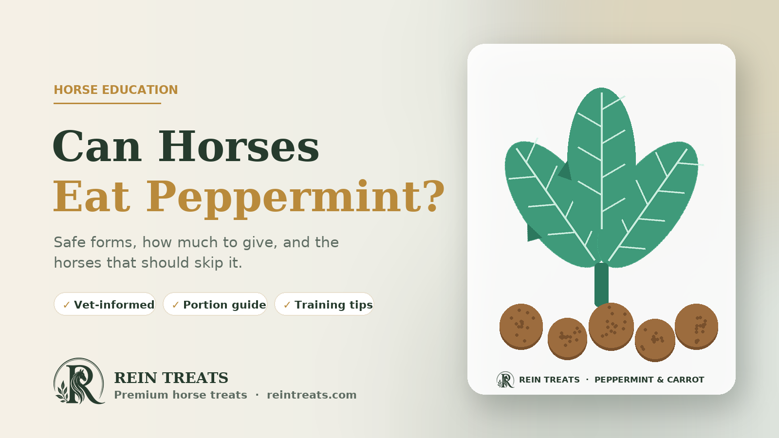 Can horses eat peppermint? Safe forms and portion guide – Rein Treats Peppermint & Carrot treats